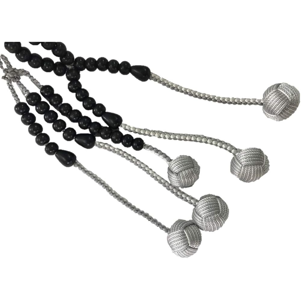 Soka Gakkai prayer beads (mala beads) Genuine ebony with eight-leaf mark, 2-inch shaku (in paulownia box)