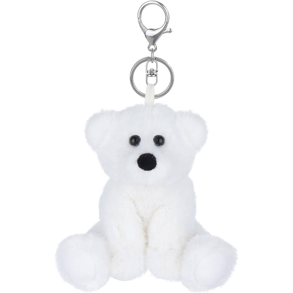 Apricot Lamb Cute Toy Stuffed Animal White Polar Bear Plush Soft Keychain Kids Bag Handbag Backpack Handbag (4.5 Inch), White, S