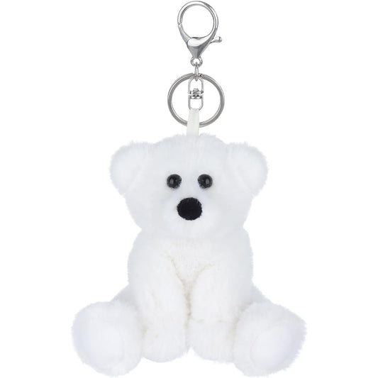 Apricot Lamb Cute Toy Stuffed Animal White Polar Bear Plush Soft Keychain Kids Bag Handbag Backpack Handbag (4.5 Inch), White, S