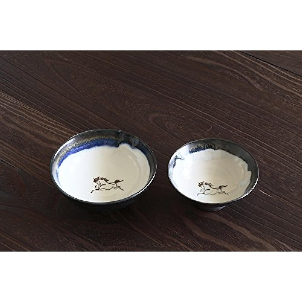 Ohori Soma ware Matsunaga kiln rice bowl black small