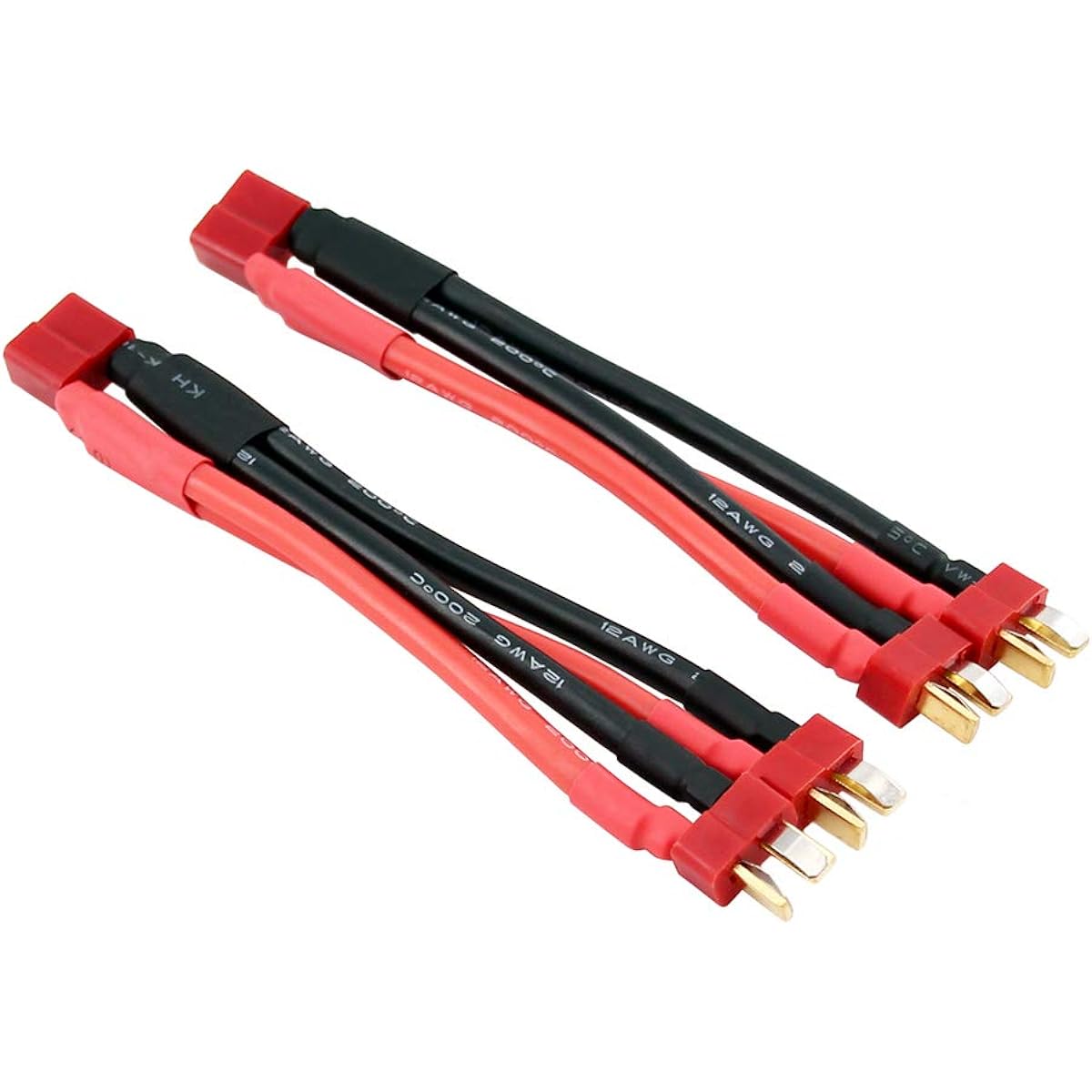 BDHI Deans Style T Plug Parallel Y Harness 2 Male 1 Female LiPo RC Battery ESC (B100-2)