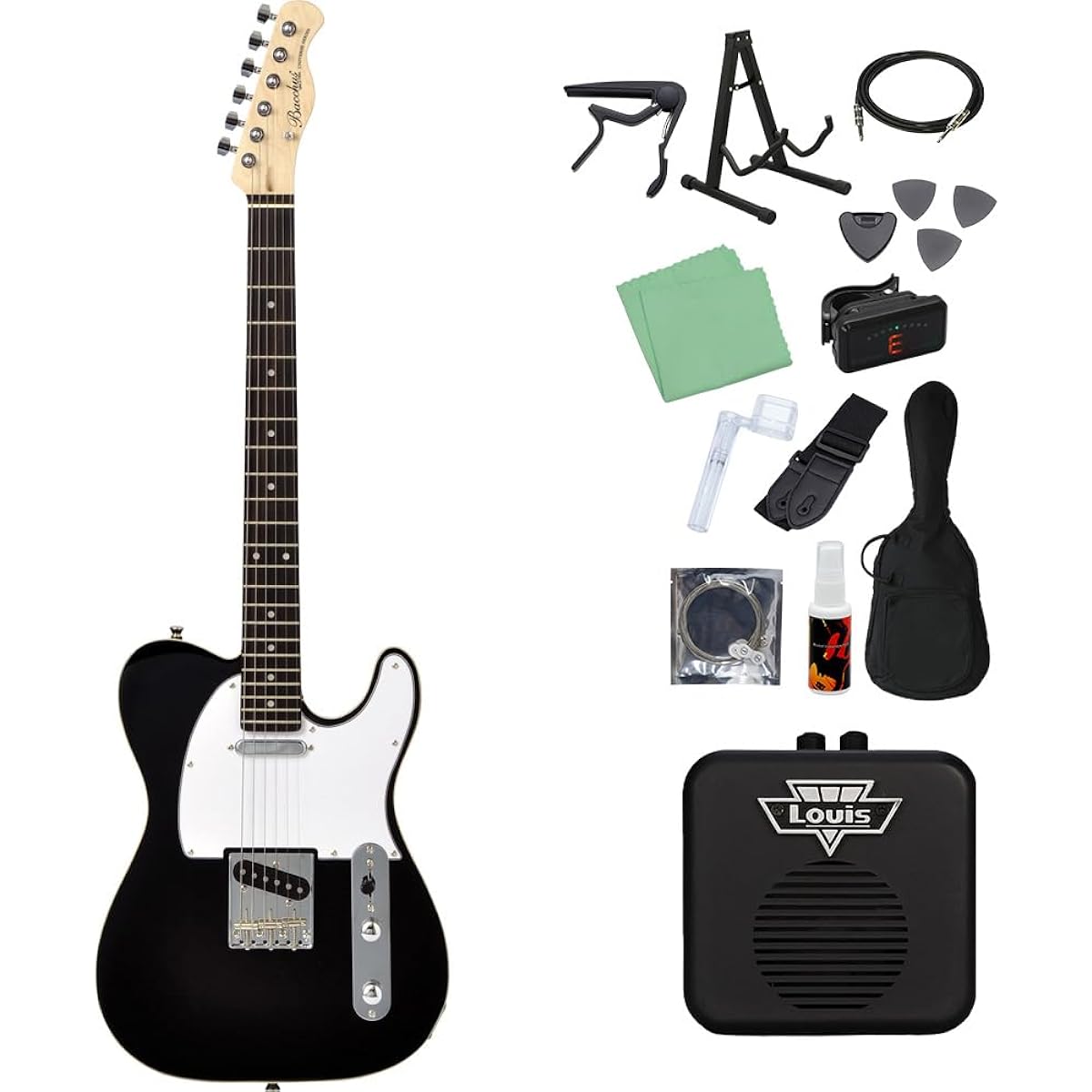 Bacchus BTC-1R BLK Electric Guitar Beginner 14-piece Set [With Mini Amplifier] Universe Series Bacchus