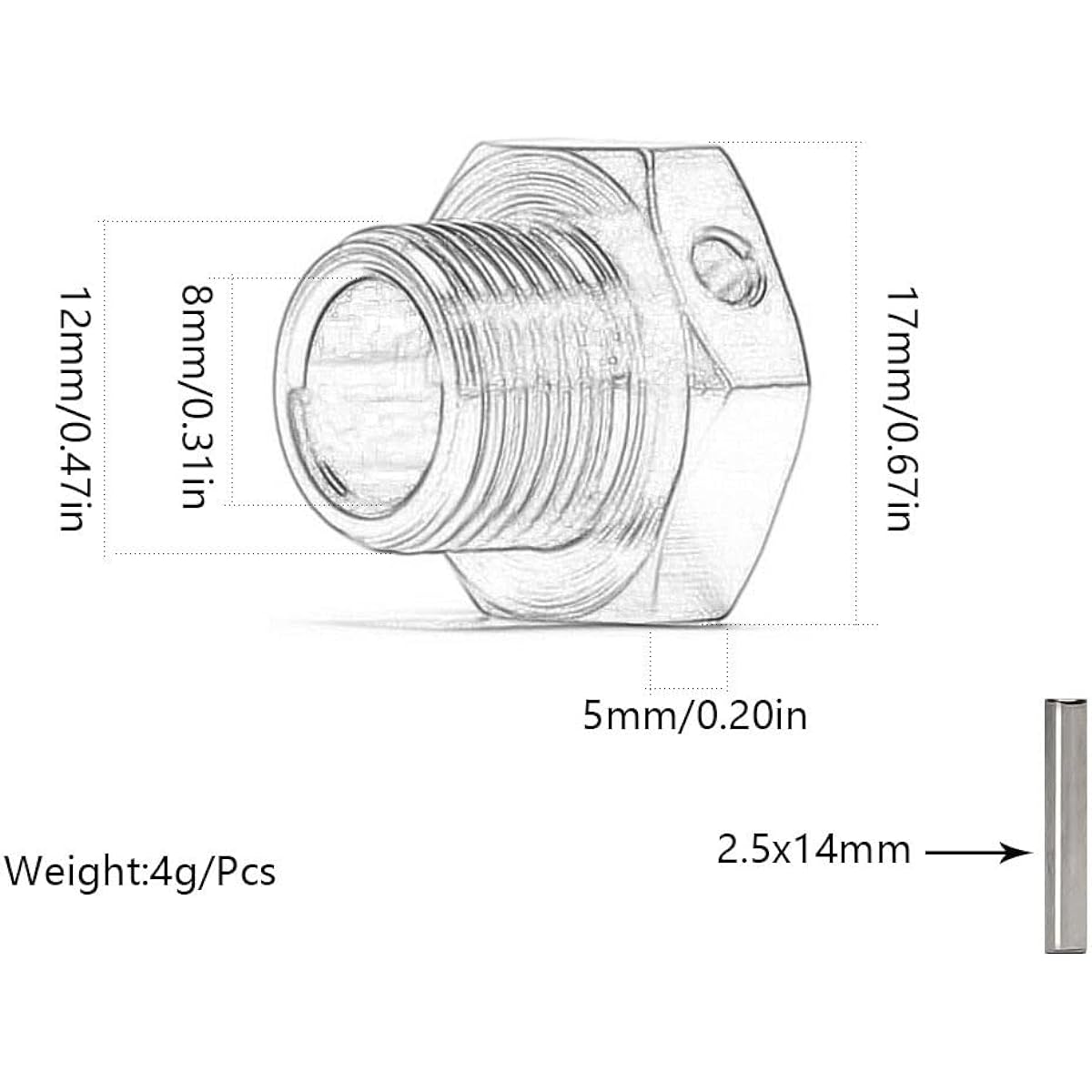 Aluminum 17mm Hex Wheel Nut Adapter for Arrma 6s BLX Infraction Limitless Mojave Typhopups Upgrade Parts 8pcs/Set (Red)