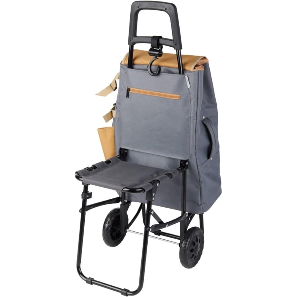 Rep Cocoro Shopping Cart Cocoro Molly Cart Chair Gray 40L with Chair Luggage Hook Foldable Plastic Bottle Storage Cold/Heat Eco Bag Shopping Stylish Cute Simple Convenient Compact Lightweight Camping Sports Day Cherry Blossom Viewing Sports Day 438961