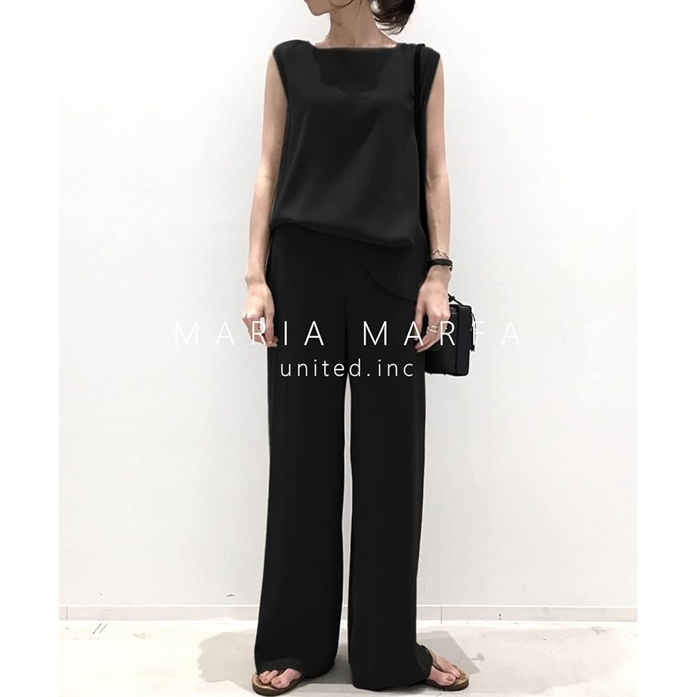 [MARIA MARFA] Setup Women's Summer Beautiful Tops Pants 2 Piece Set Plain Simple Casual (2S-M53)