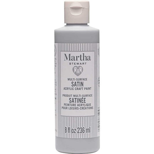 Martha Stewart Crafts Family Friendly Multi-Surface Satin Acrylic Craft Paint, 8 oz., Cool Gray