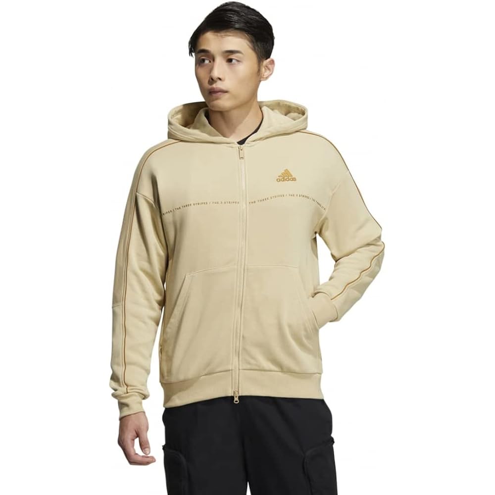 [Adidas] BUK37 Men's Sweat Hoodie Warding Loose Fit French Terry Full Zip Parka