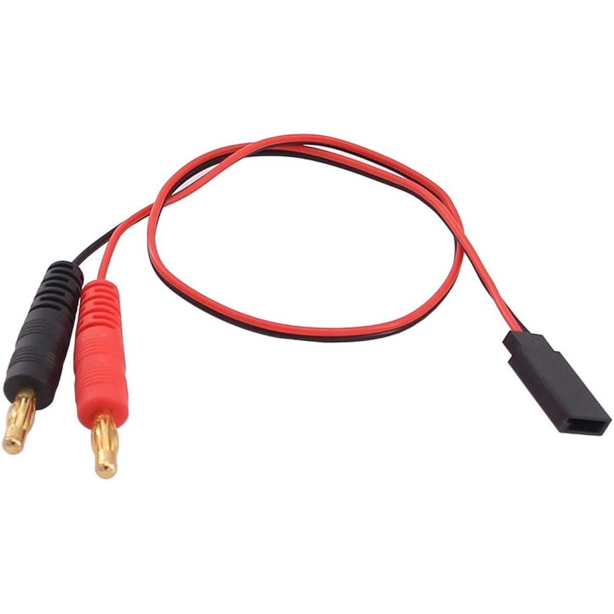 OliYin Futaba Style Receiver Plug to 4mm Banana Connector Battery Charging Lead Adapter 30cm Cable (2 Pack)