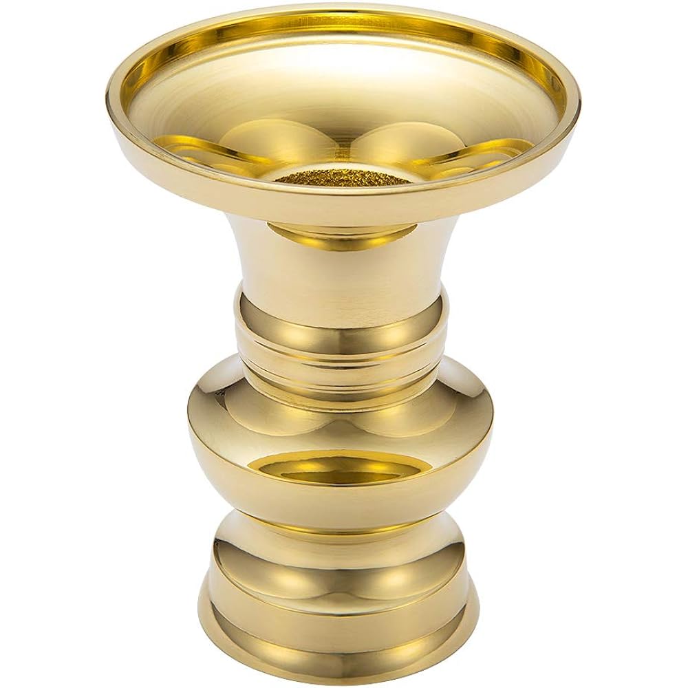 Buddhist altar shop Takita Shoten Buddhist altar fittings Flower stand Polished 4.5 dimensions Height 13.9cm x Diameter 10.2cm Flower stand for Buddhist altar, vase, brass, Takaoka copperware Certificate included