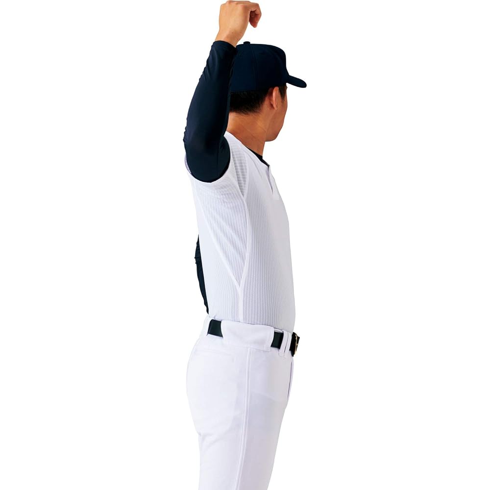 [ZETT] Unisex Mechapan Mesh Full Open Shirt 1100 Baseball Wear White S