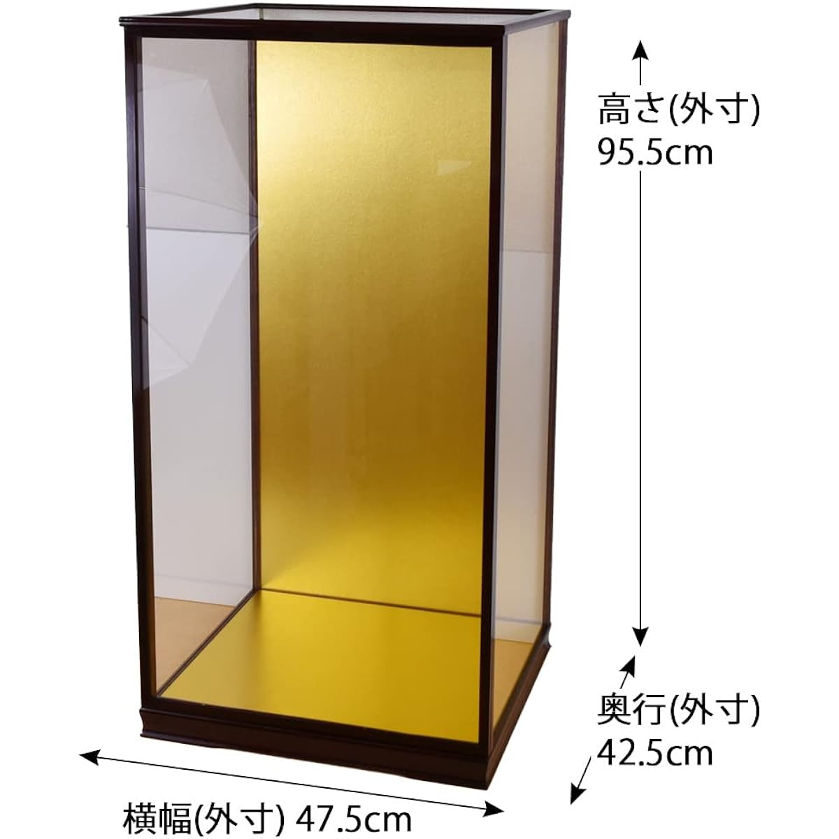 Japanese doll case, glass case, large, Hagoita case, Hamayumi case, width 45, depth 40, height 90cm, size 18, Karin, Jinya