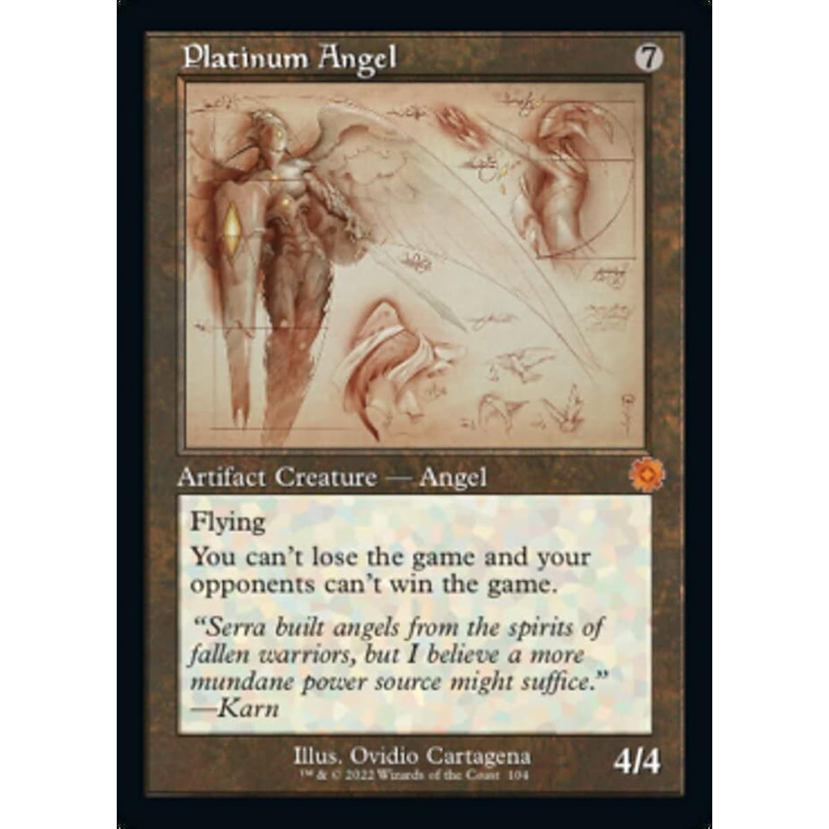 Magic: The Gathering - Platinum Angel (104) - Schematic - Brothers of War Retro Artifact