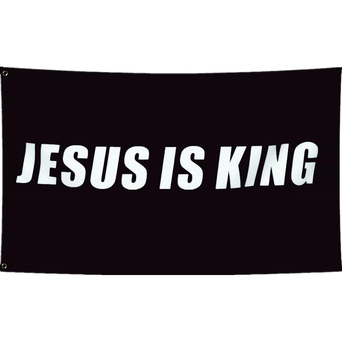 LUCKGEEY Jesus is King Flag 3x5 Feet Indoor/Outdoor Vibrant Colors Double Stitched Edge Christian Flag with 2 Rust Proof Brass Grommets (King Black 3x5)