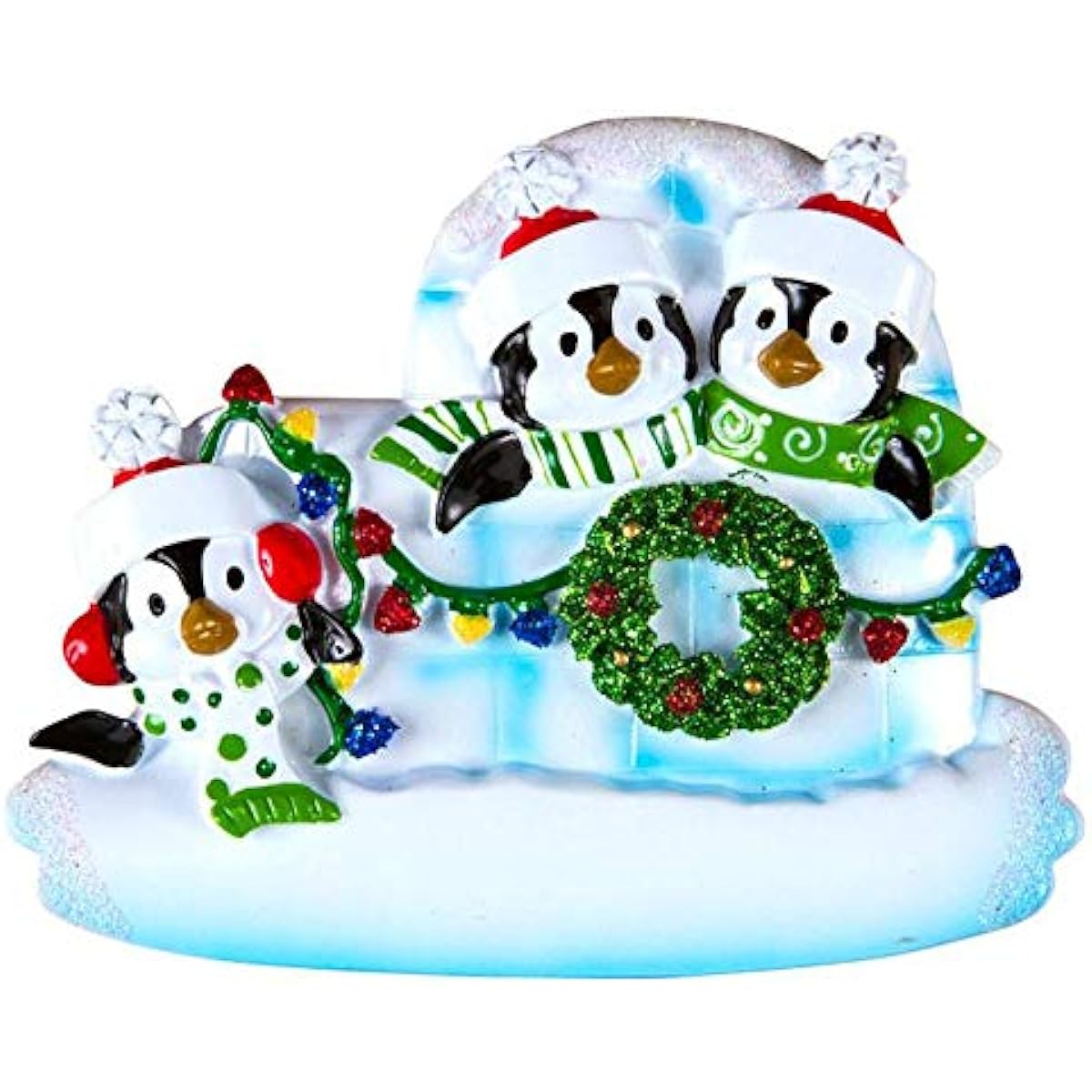 Polar X Penguin Igloo of 3 Christmas Ornament (Family Series)