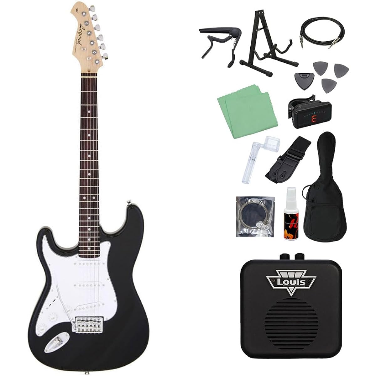 LEGEND LST-Z L/H Electric Guitar Beginner 14-piece Set [With Mini Amplifier] BK Lefty Left-handed Legend