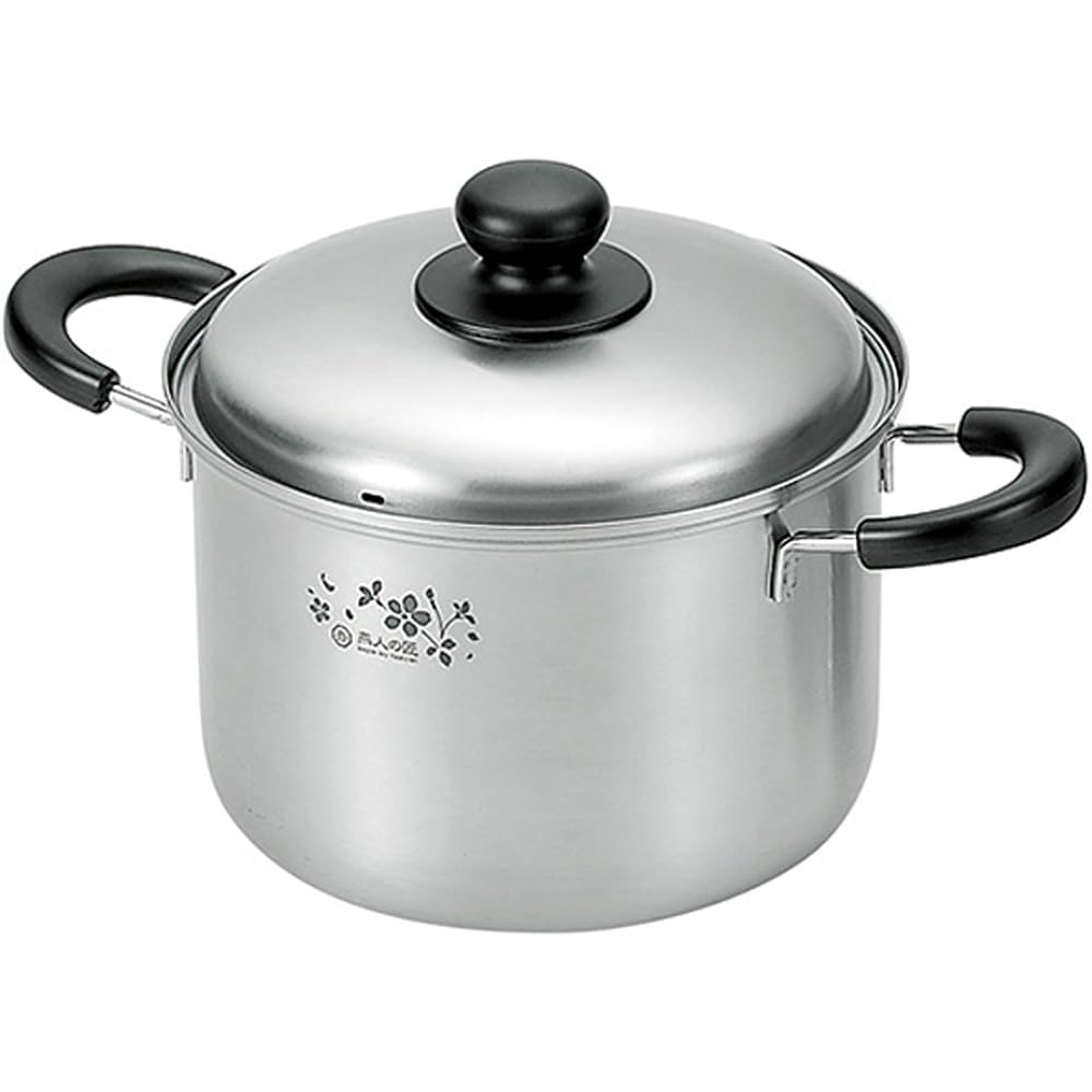 Yokoyama Pasta Pot Made in Japan Compatible with IH 20cm Silver Tsubameto Takumi Sakuragin ETS-700