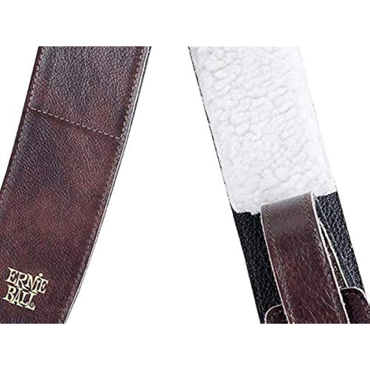 [Genuine] ERNIE BALL 4137 Guitar Strap ITALIAN LEATHER STRAP WITH FUR PAD Italian leather strap with fur pad, black