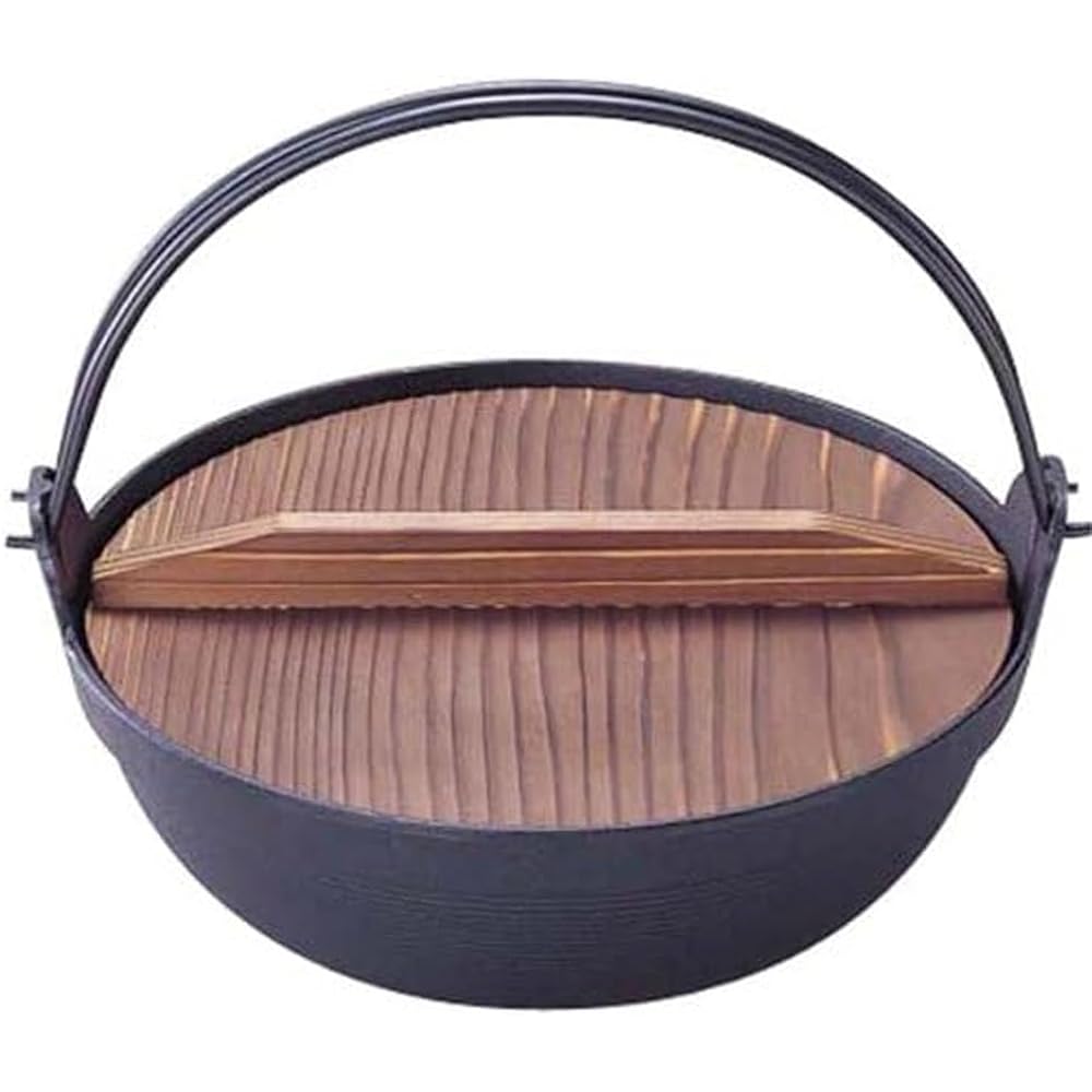Iwachu Furusato Pot, Deep Type 21, Black Baked, Inner Diameter 21cm, IH Compatible, Nanbu Ironware 21108
