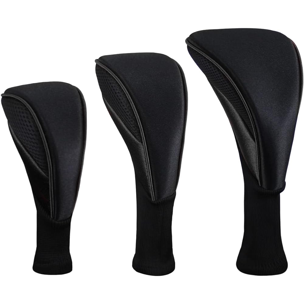 Scott Edward golf club head covers apply to Lane Woods driver mixed type, 3 long neck mesh golf club head covers with replaceable number labels