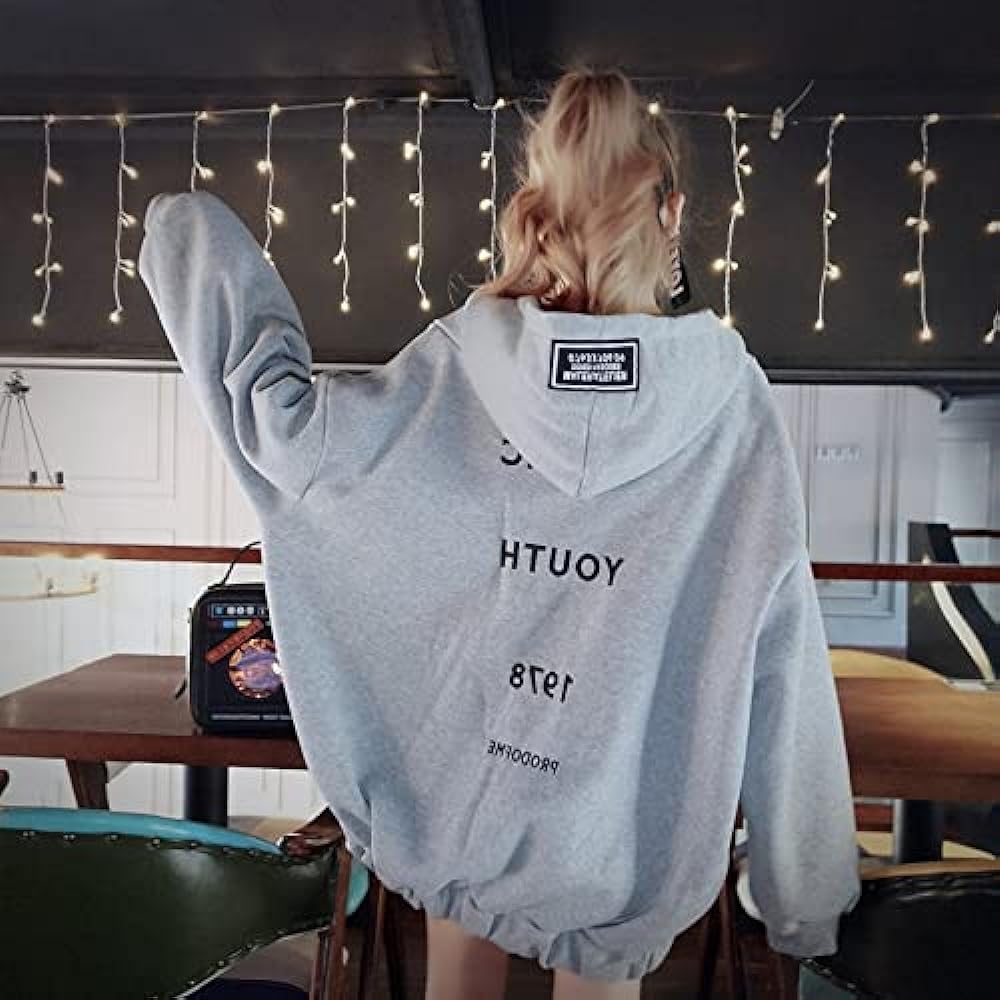[Milowerge] Women's Parka, Loose Oversized Hoodie, Zip-up, Hooded, Casual, Cute, Warm, Brushed lining, Body Covering Effect, Fluffy Volume Sleeves, Trendy Look, Khaki M