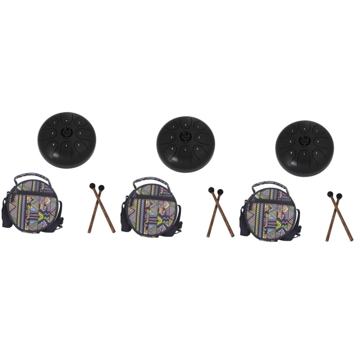 Vaguelly 3 Piece Steel Tongue Drum Pentatonic Drum Mini Steel Drum Mini Drum Tongue Drum Kit Healing Drum C Major Tongue Drum Pearl Tongue Drum C Key Ethereal