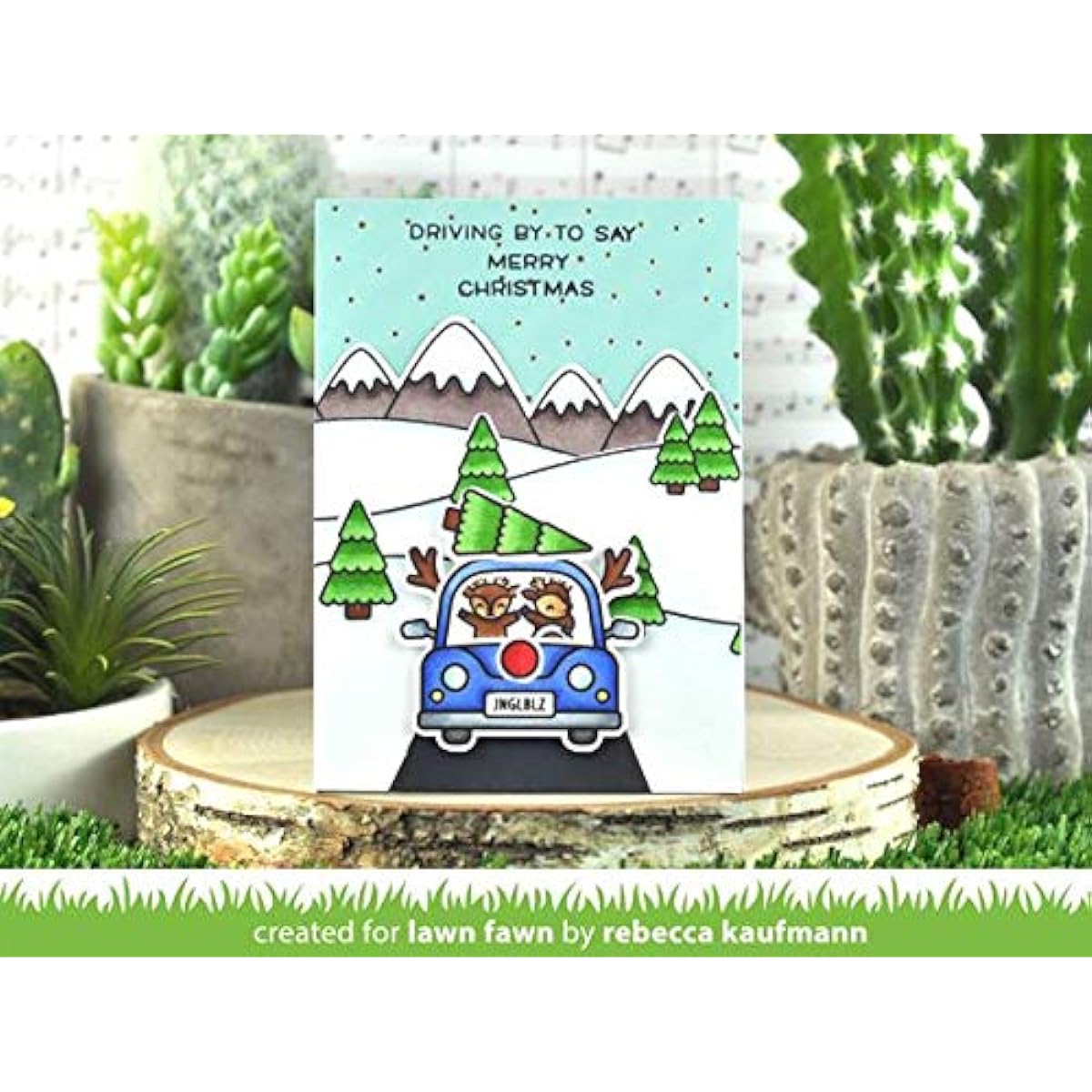 Lawn Fawn Car Critters Add-on 3x4 Clear Stamp and Harmony Dies (LF2423, LF2424) Set of 2
