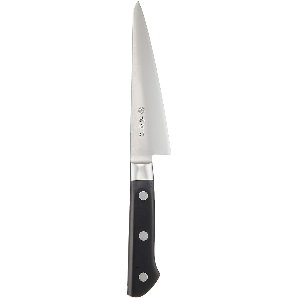 Made by Fujitora Hone Suki 150mm Made in Japan Cobalt Alloy Steel Single Edge Special Knife for Peeling Meat from Bones Also Can Treat Fish DP Cobalt Alloy Steel Split with Base FU-803 Silver/Black