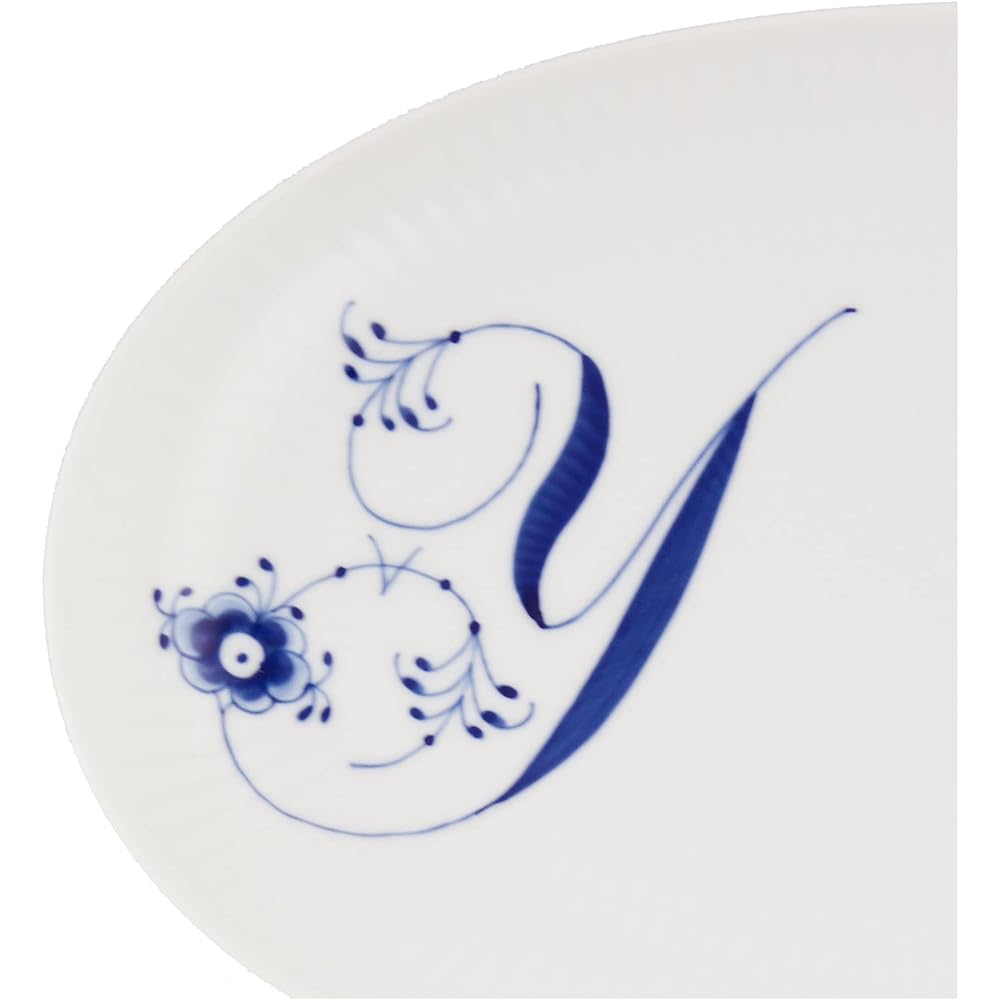 [Regular Imported Product] Royal Copenhagen Blue Fluted Plain Alphabet Plate Dish "Y" Wedding Gift Present 1028175