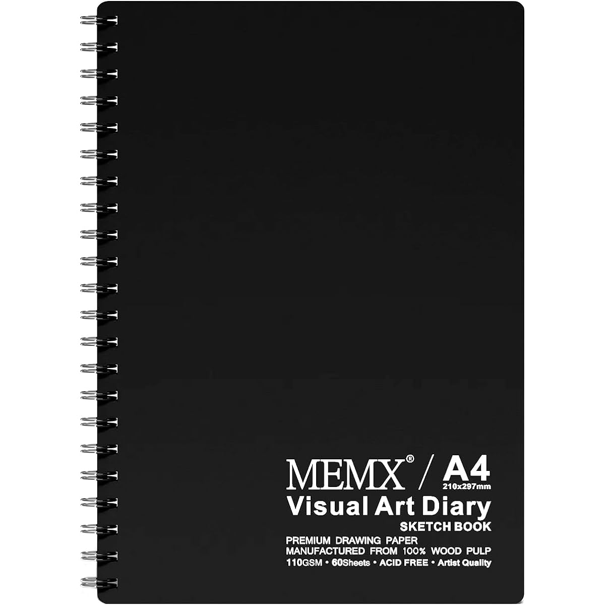 MEMX Sketchbook, 8.5"X11.5" 120 Pages (110gsm), Spiral Bound Artist Sketch Pad, Durable Acid Free Drawing Paper, for Drawing, Writing, Painting, Sketching, Doodle, White