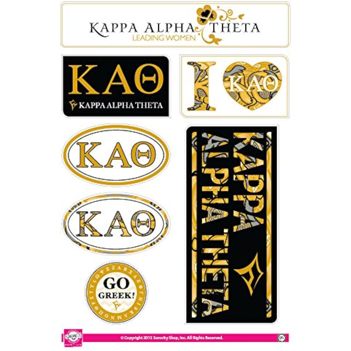 Kappa Alpha Theta Sticker Sheet - Lifestyle Theme by Sorority Shop
