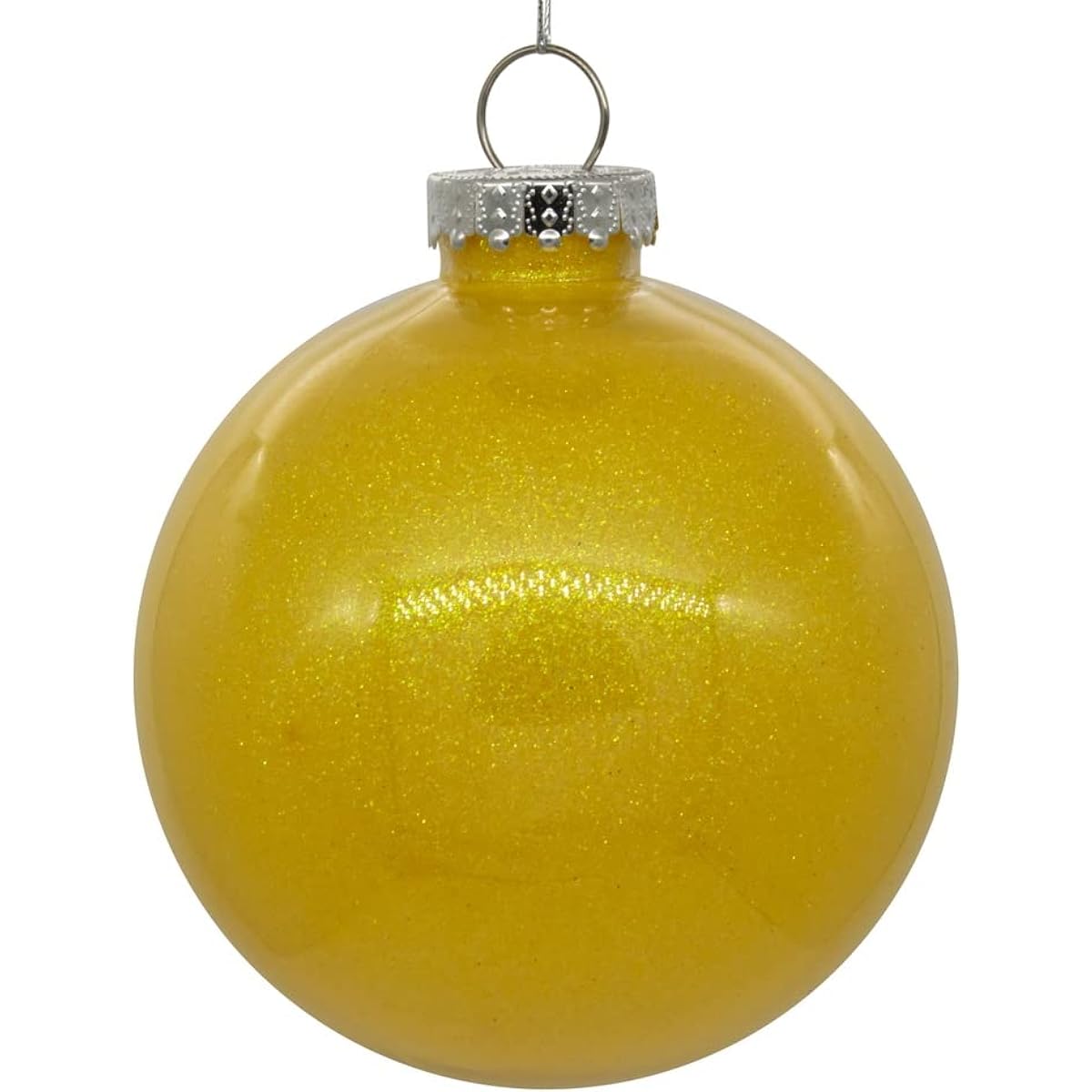 Vickerman 4" Clear Ball Christmas Ornament with Black Glitter Interior This item contains 6 ornaments.