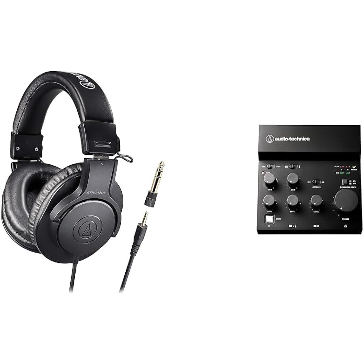 Audio-Technica AT-UMX3 Audio Interface & ATH-M20x/1.6 Monitor Headphones USB Audio Mixer Distribution Equipment