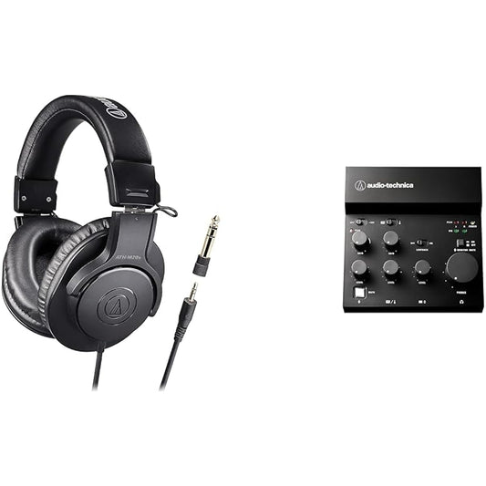 Audio-Technica AT-UMX3 Audio Interface & ATH-M20x/1.6 Monitor Headphones USB Audio Mixer Distribution Equipment