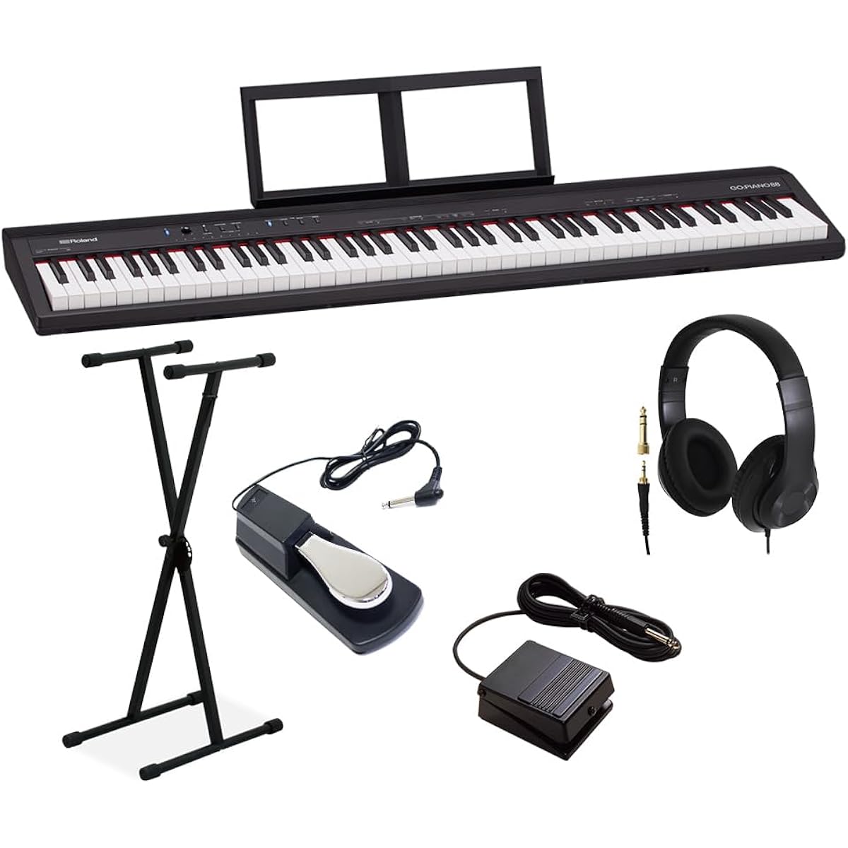 Roland GO-88P 88 Keyboard X Stand/Damper Pedal/Headphone Set Roland Keyboard