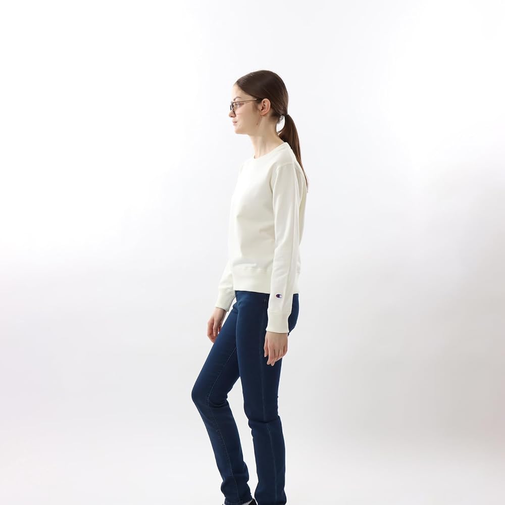 [Champion] Sweatshirt, Long Sleeve, Fleece, Embroidery, One Point Logo, Crew Neck Sweatshirt, Women's Basic, CW-Y018/CW-T013