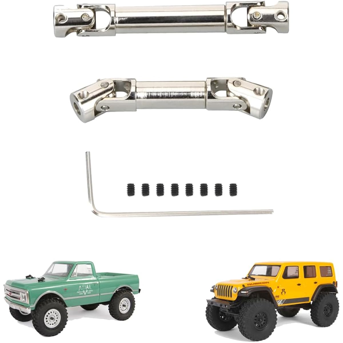 RCAWD Reinforced #45 Steel Center Drive Shaft Set Axial 1/24 SCX24 AXI0001 AXI00002 Upgrade Parts