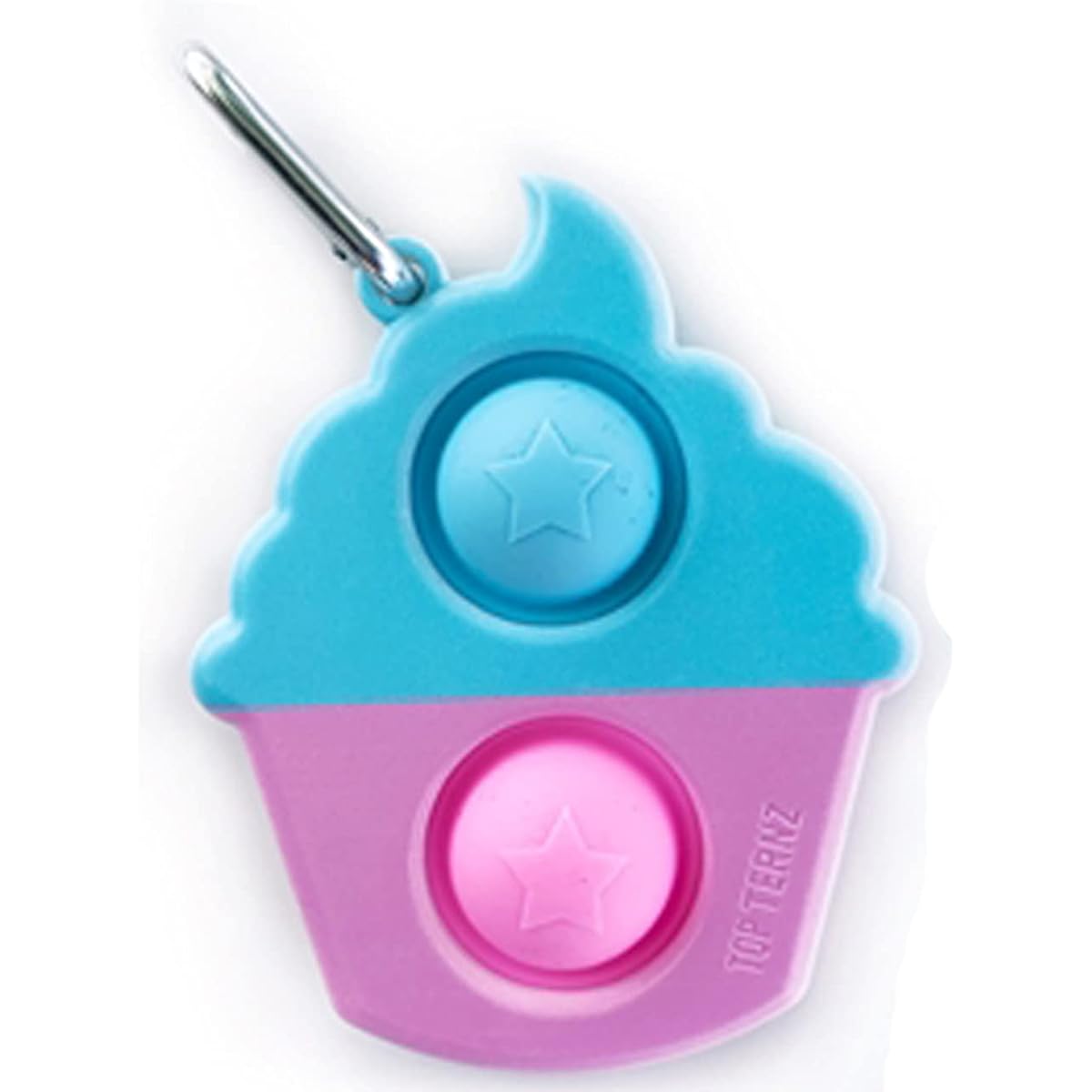 TOP TRENZ OMG Pop Fidgety Bubble Fidget Toy Stress Relief Anxiety Relief Boredom Keychain (Cupcake)