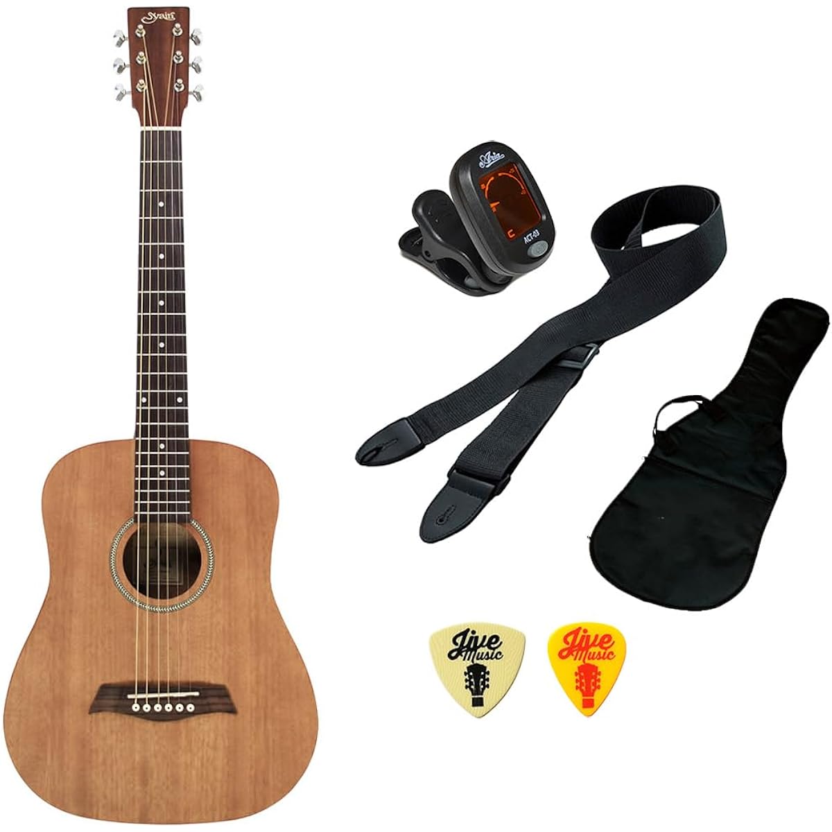 S.Yairi Acoustic Guitar Beginner Set Mini Guitar 5 Pieces S.Yairi YM-02 MH Mahogany