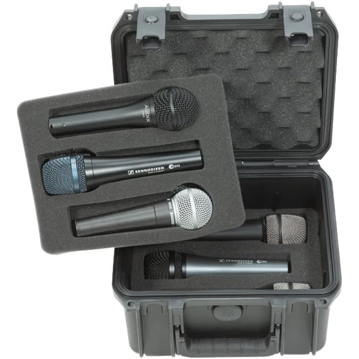 Buggy Injection Molded Case with Foam (6) Microphone with Storage Compartment