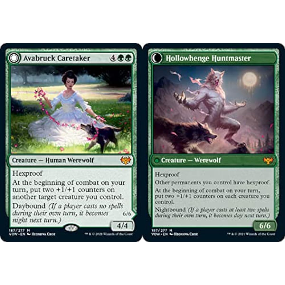 Magic: The Gathering - Avabruck Caretaker // Hollowhenge Huntmaster (187) - Innistrad: Crimson Oath