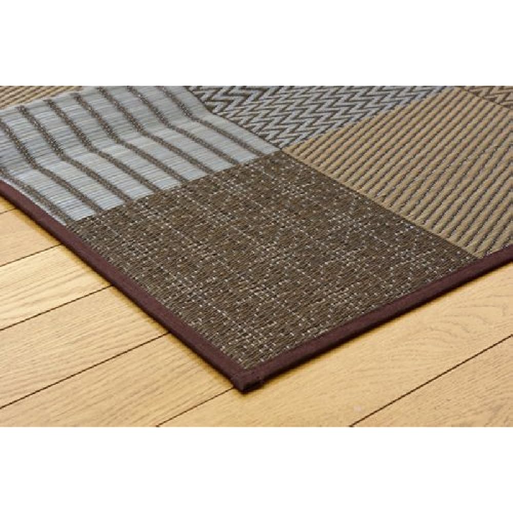 Ikehiko Igusa Rug Carpet DX Kyoto Sashiko Approx. 191 x 250cm Brown Made in Japan Non-woven Back #1709530