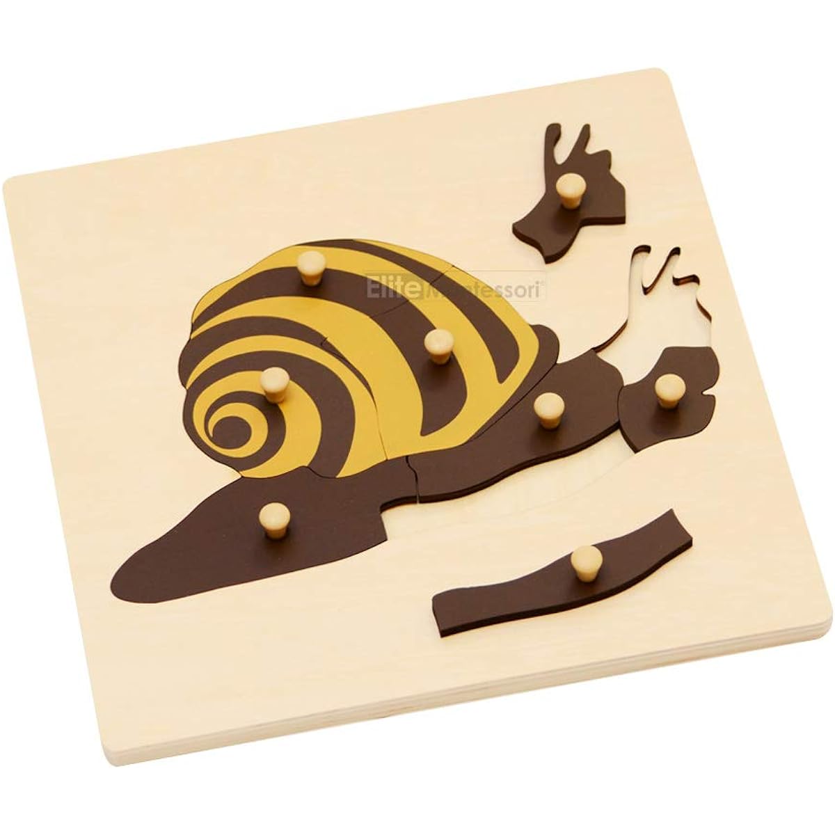 (Yellow and Brown) - Montessori Snail Puzzle