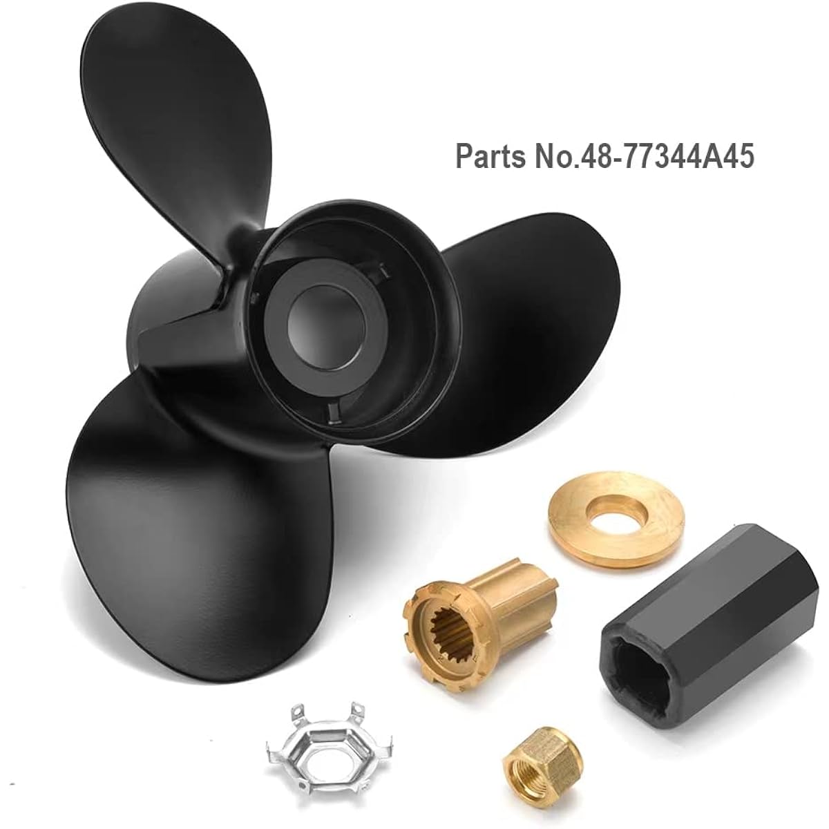 OEM Upgrade 13 1/4 x17 | 48-77344A45 (Hub Kit Included) Upgrade Aluminum Outboard Propeller Mercury Engine 60-125HP 15 Spline Tooth RH