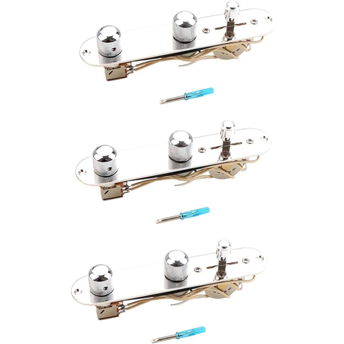 VICASKY 3 Pieces Iron Line Metal Guitar Pickup Wire Harness Guitar Potentiometer Harness Guitar Accessories Guitar Parts Loaded Control Plate Guitar Co