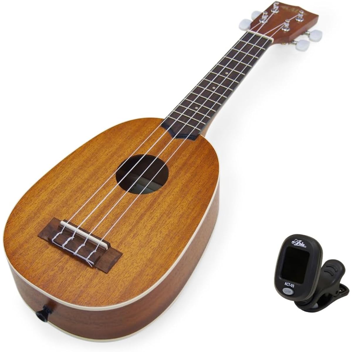 KALA Kala Ukulele KA-P Pineapple Soprano with Tuner Mahogany Ukulele (US Brand) (Sweet Tone) (u)