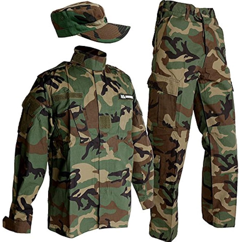 Camouflage top and bottom/patrol cap set Woodland US size M bdu-wl01-M [parallel import goods]