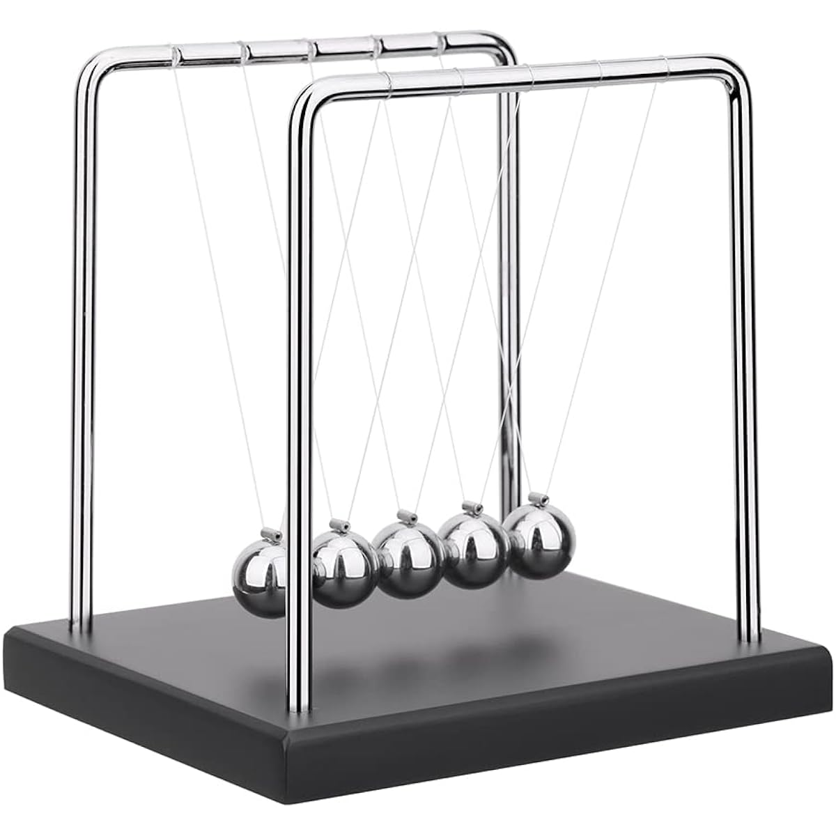 SEVNPRIME Newton's Cradle Balance Ball Desk Decoration Balance Ball Desk Toy Office Decoration Black Wooden Base Desk Decoration Fun Science Physics Learning Toy for Home and Office