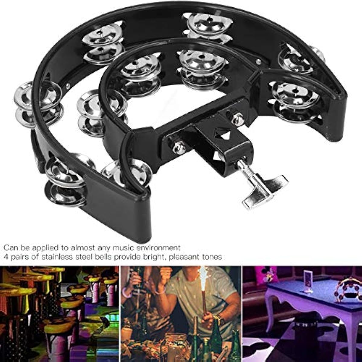 Estink Multifunctional Drum Set Wide Application Hi-Hat Tambourine for School KTV Entertainment Home