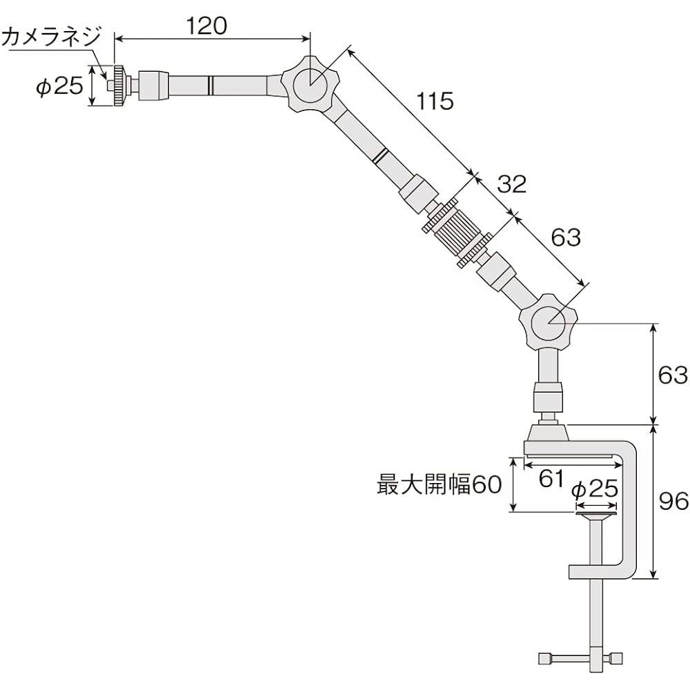HOZAN Flexible Arm Optical Equipment Parts For Fixing Cameras Small and Lightweight, Easy to Carry Clamp Fixation Will Not Damage Your Desk L-803