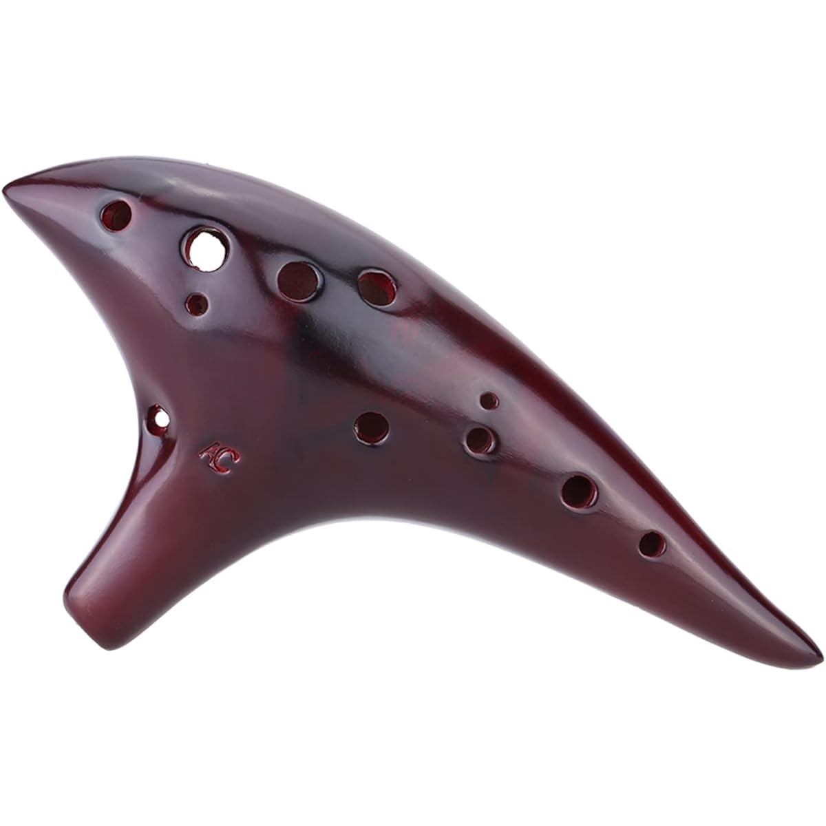 12 Hole Ceramic Ocarina Flute Alto C Smoke Burn Ocarina Musical Instrument Ocarina Instrument with Strap for Music Lovers